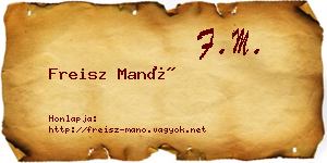 Freisz Manó névjegykártya